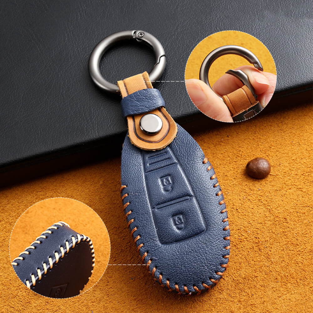 【スズキ】キーリング付きバイカラーレザースマートキーケース〔Cタイプ〕